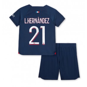 Paris Saint-Germain Lucas Hernandez #21 Hemmaställ Barn 2023-24 Kortärmad (+ Korta byxor)